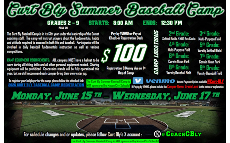 2026 Curt Bly Baseball Camp